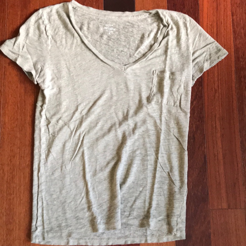 J CREW LINEN TEE, SIZE SM